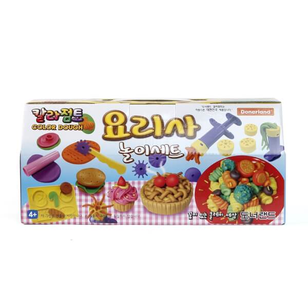 Bột nặn hình bánh kem 6 màu 480g Donerland + bộ dụng cụ DA12011