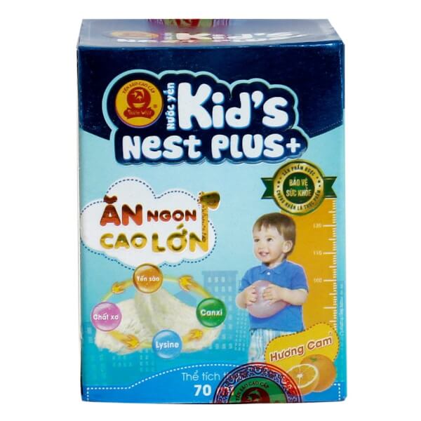 Thực Phẩm Bảo Vệ Sức Khỏe - Nước Yến Kids Nest Plus+ Hương Cam 70Ml 