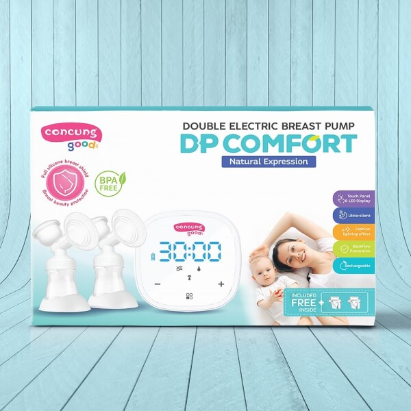 Combo 1 Máy hút sữa điện đôi ConCung Good DP Comfort & 1 Balo đa năng cho mẹ bỉm sữa - màu xanh M37662
