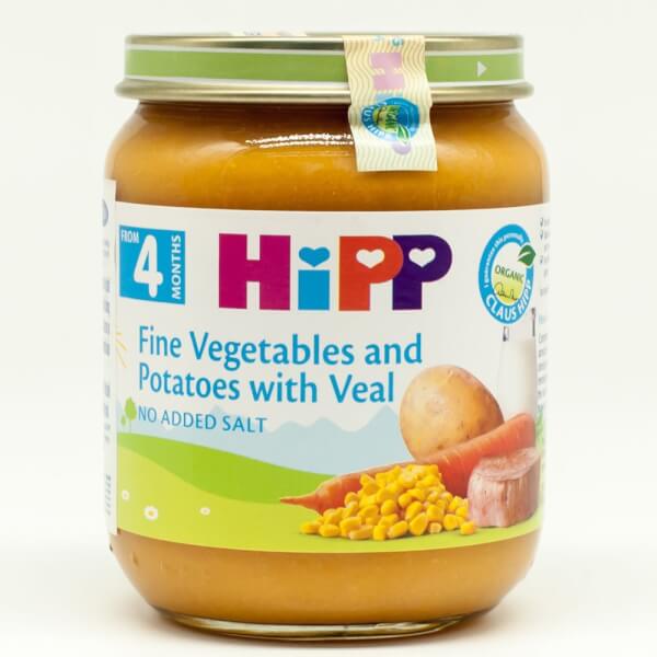 Dinh dưỡng đóng lọ HiPP Organic - Thịt bê, khoai tây, rau tổng hợp 125g