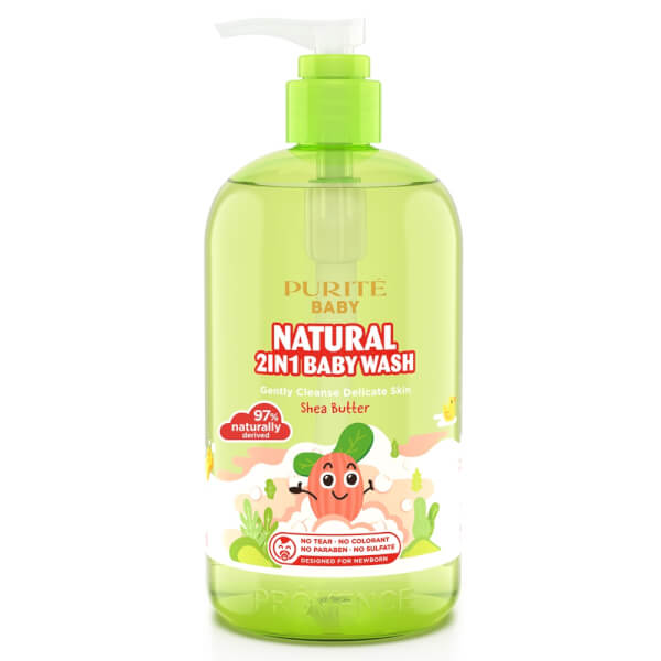 Sữa Tắm Gội Thiên Nhiên Bơ Đậu Mỡ Purité Baby 500Ml