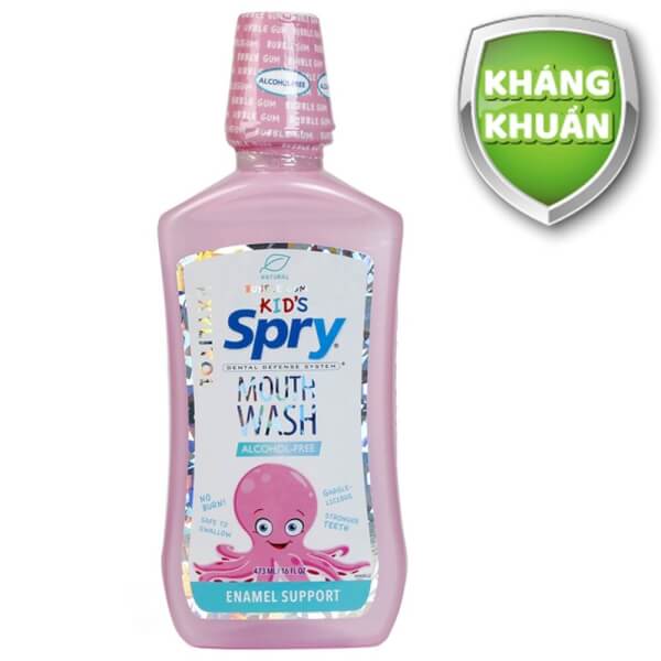 Nước Súc Miệng Spry Bubble Gum Từ Mỹ Chai 473Ml