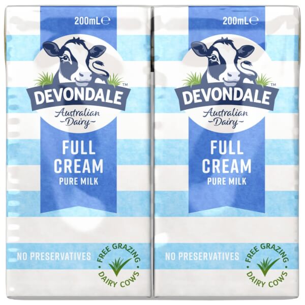 Sữa Tươi Nguyên Chất Tiệt Trùng Devondale Milk 200Ml - Lốc 6 Hộp