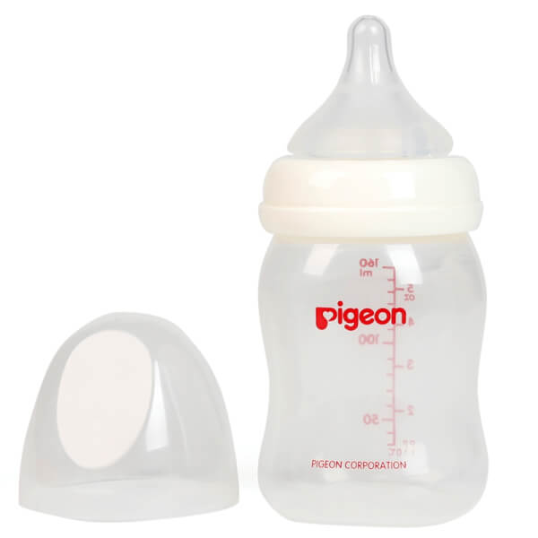 Bình sữa Pigeon nhựa PP Plus BPA Free cổ rộng 160ml