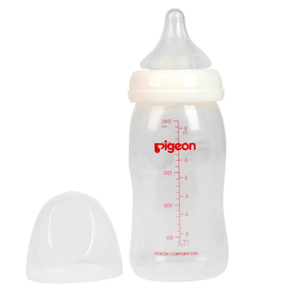Combo 2 Bình sữa Pigeon nhựa PP Plus BPA Free cổ rộng 240ml