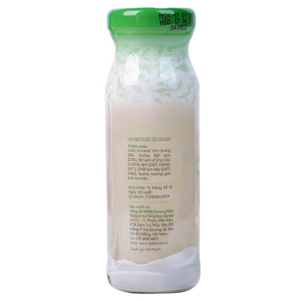 Combo 3 Dailynest Nước Yến Sữa Gạo 120ml