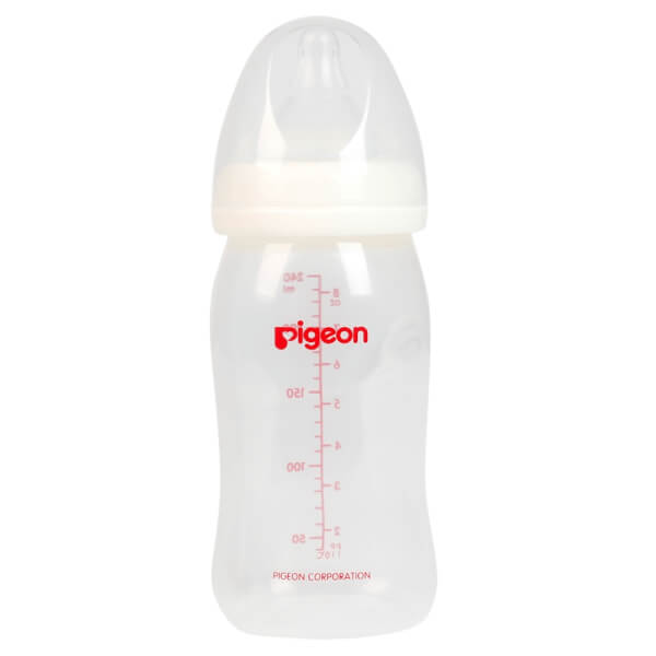 Combo 2 Bình sữa Pigeon nhựa PP Plus BPA Free cổ rộng 240ml
