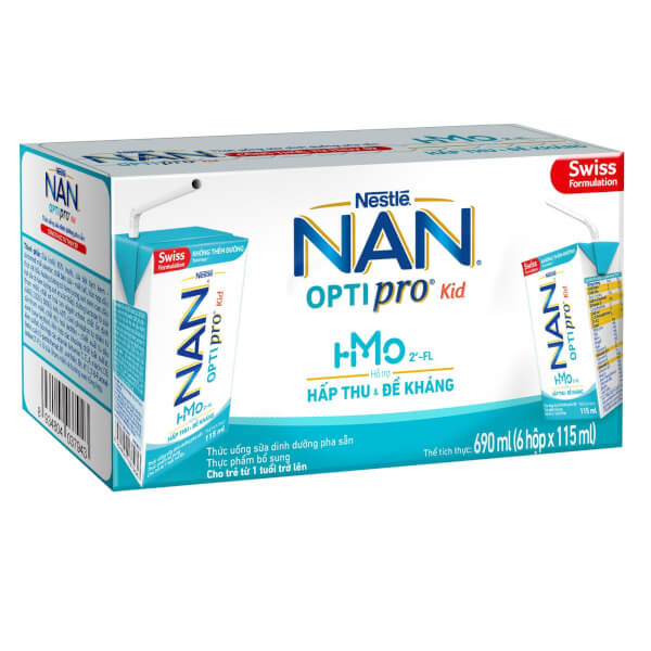 Sữa Dinh Dưỡng Pha Sẵn Nestlé Nan Optipro Kid 115Ml (Lốc 6 Hộp)