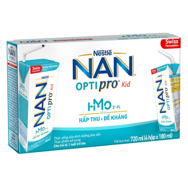 Combo 2 Sữa Dinh Dưỡng Pha Sẵn Nestlé Nan Optipro Kid 180Ml (Lốc 4 Hộp)