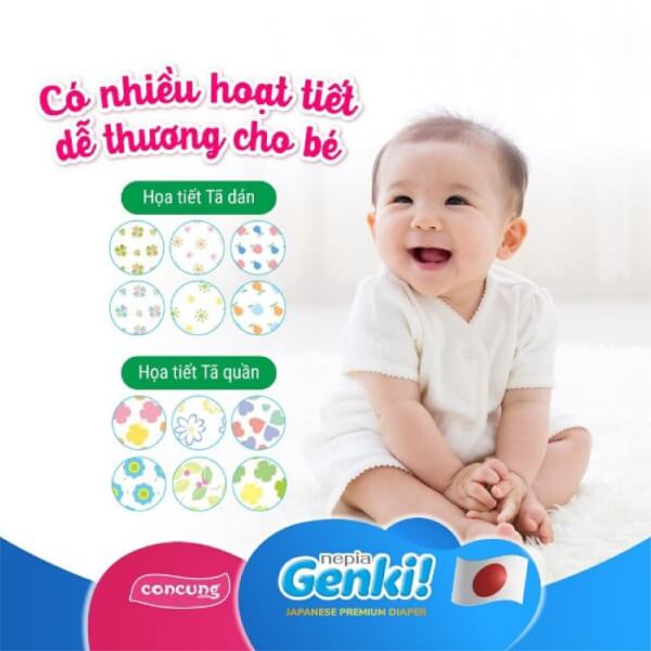 Combo 2 gói Bỉm tã quần Genki size L 44 miếng (9-14kg)