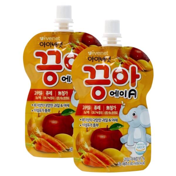 Combo 2 Nước Ép Hoa Quả Ivenet Táo, Lê, Xoài, Xoài Và Cà Rốt, 80Ml