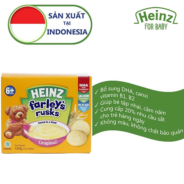 Bánh Qui Dành Cho Trẻ Em Heinz Farley Original 120G