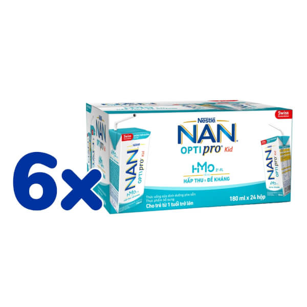 Combo 36 Sữa Dinh Dưỡng Pha Sẵn Nestlé Nan Optipro Kid 180Ml (Lốc 4 Hộp)