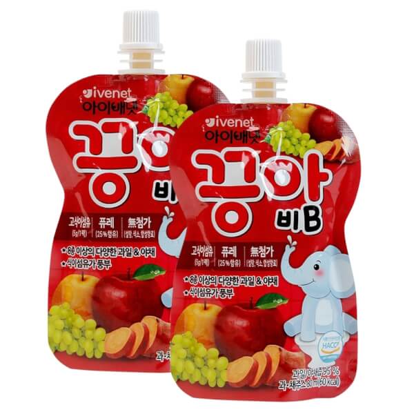 Combo 2 Nước Ép Hoa Quả Ivenet Táo, Lê, Nho Và Khoai Lang, 80Ml