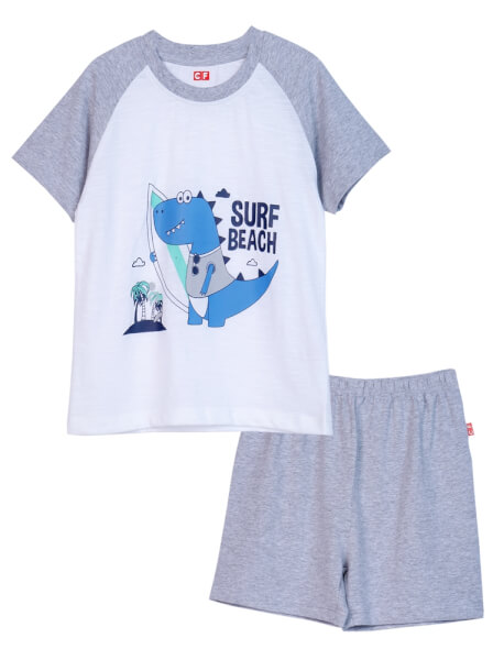 Bộ thun bé trai ngắn CF B0720003 Xám