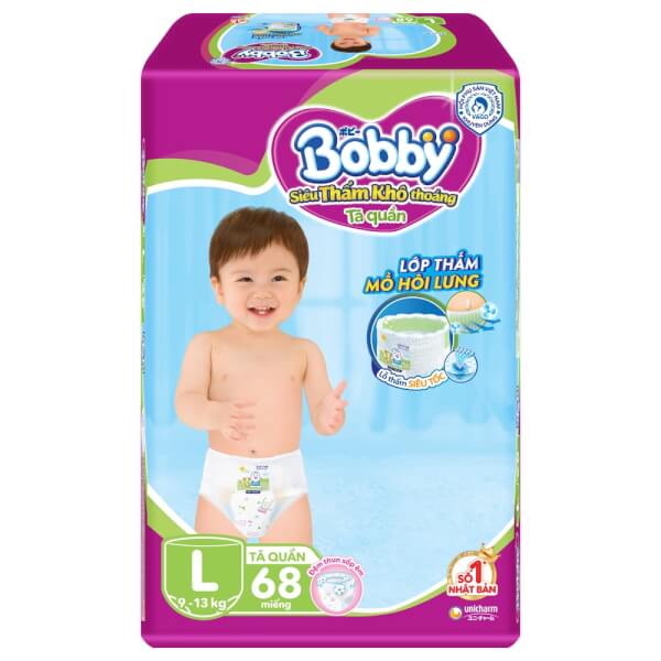 Hình ảnh Bỉm tã quần Bobby size L 68 miếng (9-13kg)