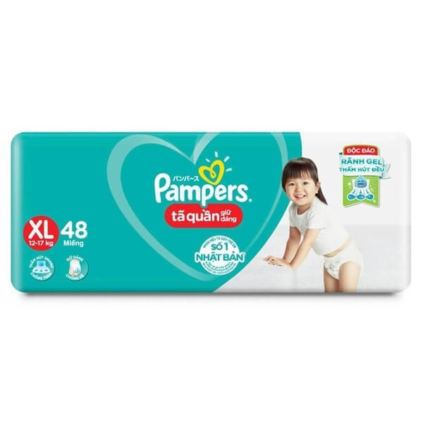 Bỉm Tã Quần Pampers Giữ Dáng Size Xl 48 Miếng (12 - 17Kg) (Giao Ngẫu Nhiên)