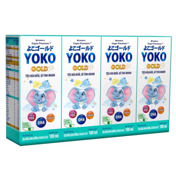 Combo 2 thùng Sữa uống dinh dưỡng Vinamilk Yoko Gold 180ml (Lốc 4 hộp)