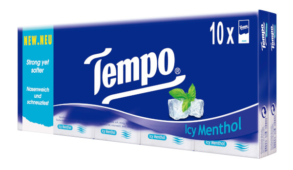 Khăn Giấy Bỏ Túi 4 Lớp Tempo Regular Hương Bạc Hà Lốc 10 Gói