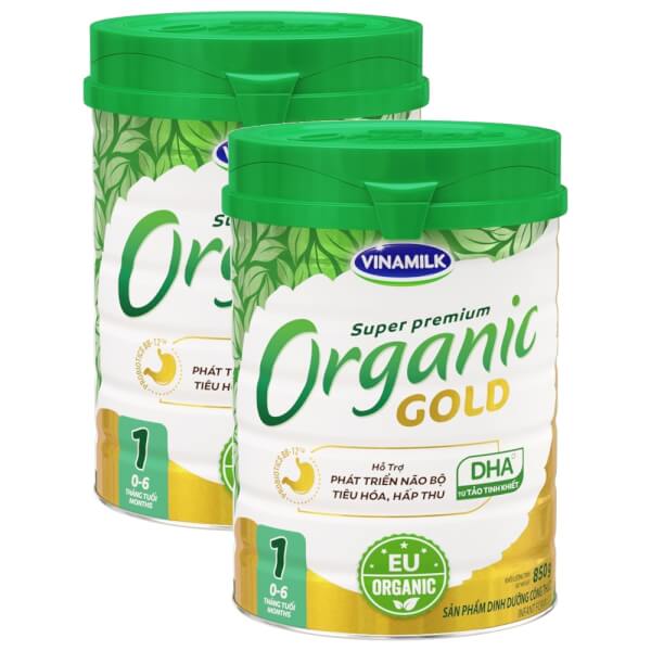 Combo 2 lon Sữa Vinamilk Organic Gold 1 850g (0-6 tháng)