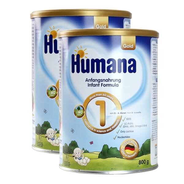Combo 2 lon Sữa Humana Gold số 1 800g (0-6 tháng)