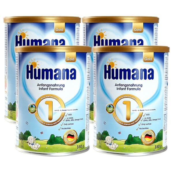 Combo 4 lon Sữa Humana Gold số 1 350g (0-6 tháng)