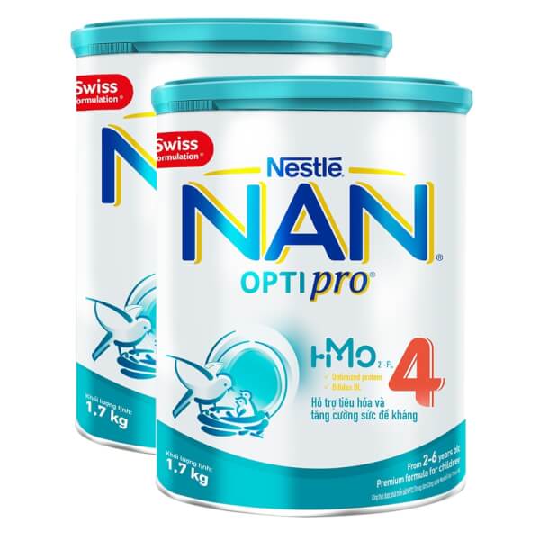 Combo 2 Sữa Nan Optipro 4 1.7Kg, Hmo (2 - 6 Tuổi)