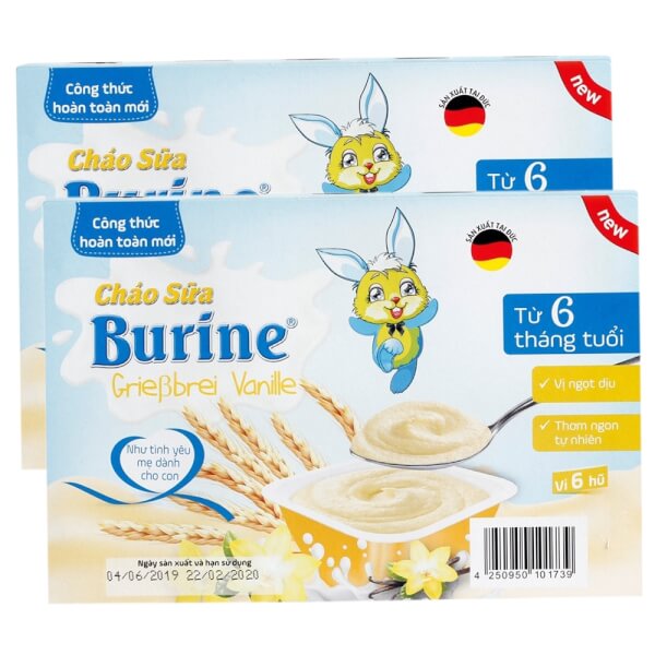 Combo 2 Cháo Sữa Burine Grieβbrei Vị Vanille Dành Cho Trẻ Từ 6 Tháng Tuổi 300G