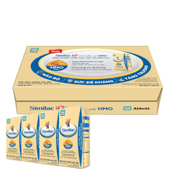Thùng Thực phẩm bổ sung Sữa tiệt trùng Similac Eye-Q 180ml (Lốc 4 hộp mới) – 12 lốc