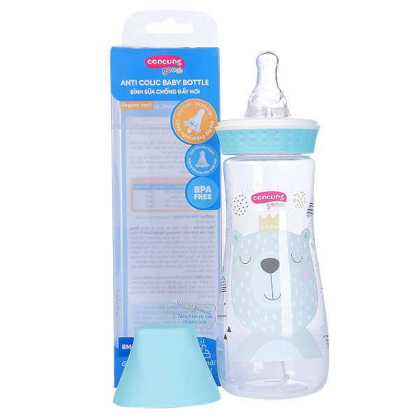 Combo 2 Bình sữa ConCung Good cổ thường 250ml (Xanh dương)