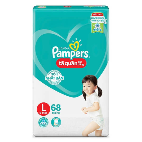 Tã Quần Pampers Giữ Dáng Super Jumbo Size L, 68 Miếng (Giao Ngẫu Nhiên)