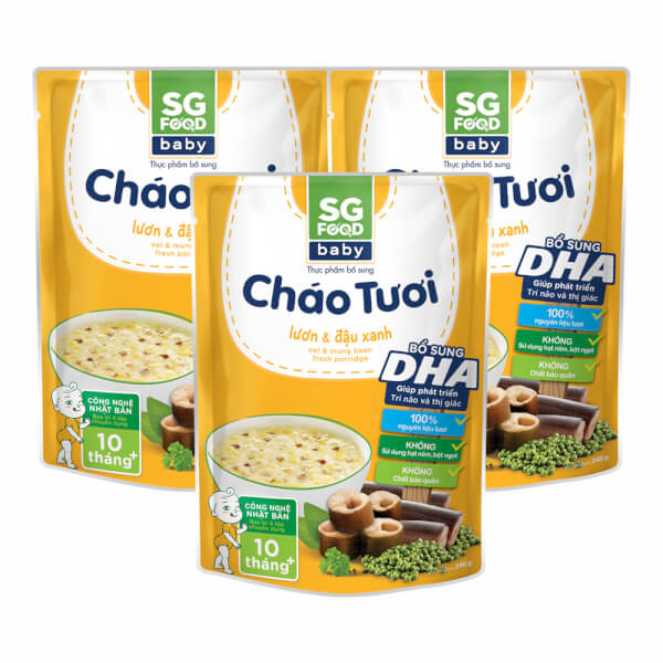 Combo 3 Gói Cháo Tươi Baby Lươn Đậu Xanh 240G, Sg Food