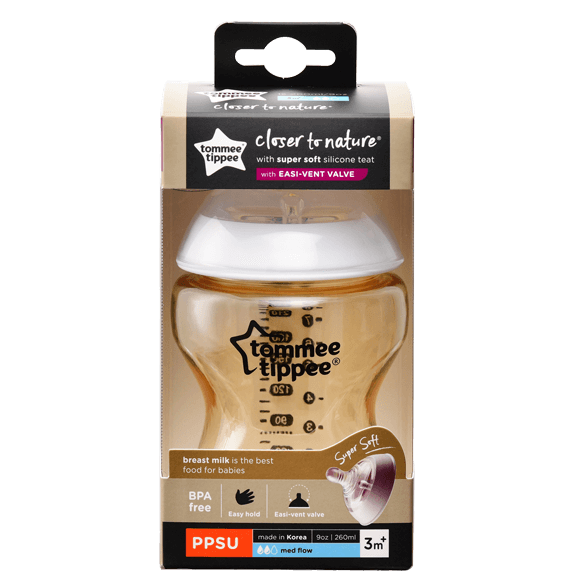 Bình sữa PPSU ty siêu mềm tự nhiên Tommee Tippee Closer to Nature 260ml