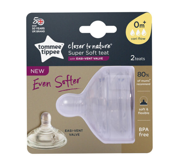 Núm Ty Cho Bé Tommee Tippee Closer To Nature Variflow Từ Sơ Sinh (Vỉ Đôi)