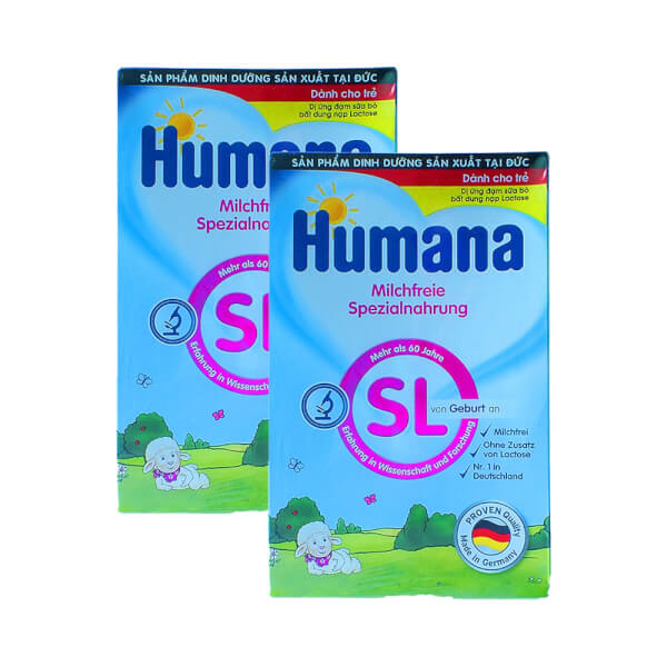 Combo 2 lon Thực phẩm dinh dưỡng Humana SL 500g (Dị ứng sữa bò)