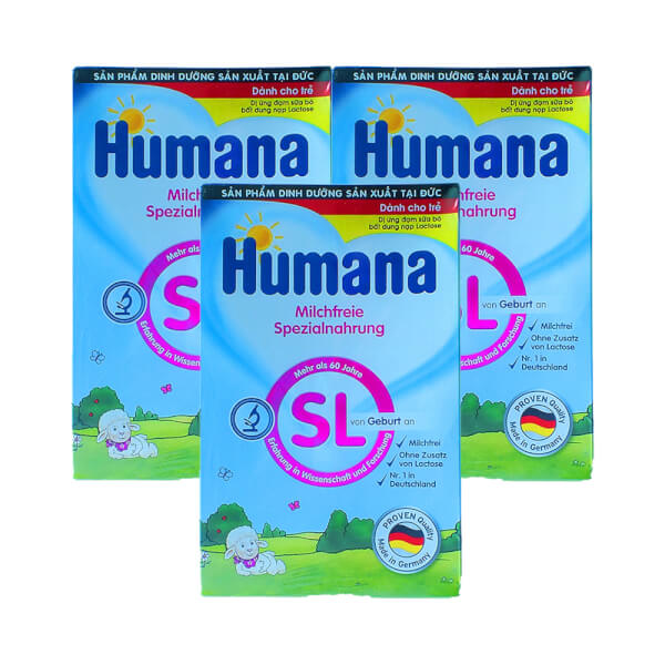 Combo 3 lon Thực phẩm dinh dưỡng Humana SL 500g (Dị ứng sữa bò)
