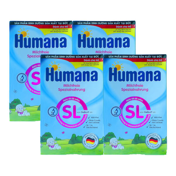 Combo 4 lon Thực phẩm dinh dưỡng Humana SL 500g (Dị ứng sữa bò)
