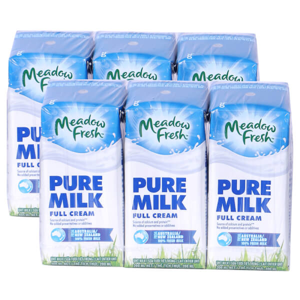 Combo 2 lốc Sữa tươi tiệt trùng Nguyên kem nhãn hiệu Meadow Fresh 200ML (Lốc 3 hộp)