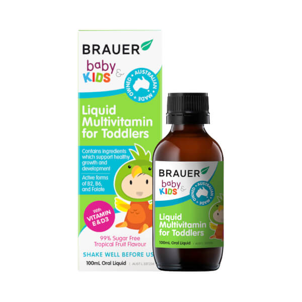 Siro Bổ Sung Vitamin Cho Trẻ Từ 1 - 3 Tuổi Brauer Liquid Multivitamin For Toddlers (100Ml)