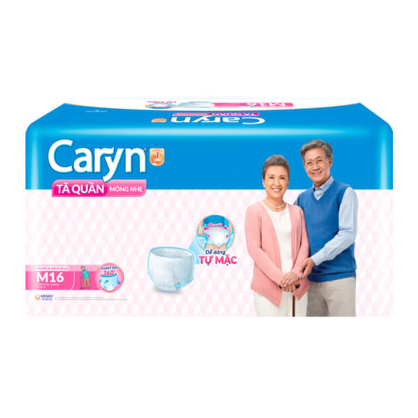 Tã Quần Năng Hoạt  Caryn Loại Mỏng Nhẹ Size M (Bụng 60 - 85 Cm) - 16 Miếng