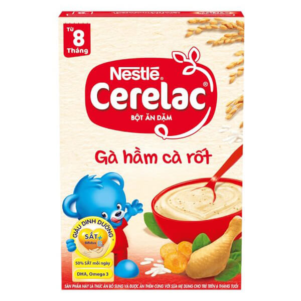 Bột Ăn Dặm Nestle Cerelac Gà Hầm Cà Rốt, 200G