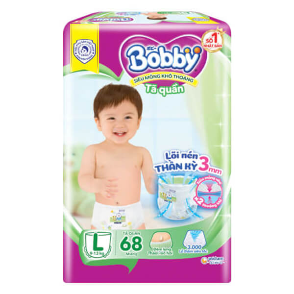 Hình ảnh Bỉm tã quần Bobby size L 68 miếng (9-13kg)