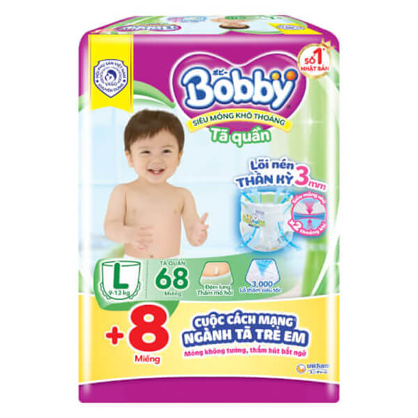 Hình ảnh Bỉm tã quần Bobby size L 68 miếng (9-13kg)