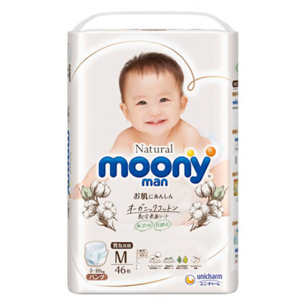 Bỉm Tã Quần Moony Natural Size M 46 Miếng (5 - 10Kg)