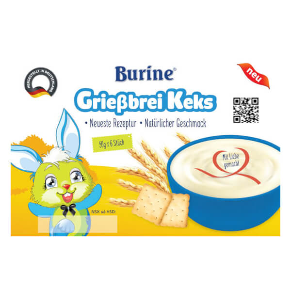 Cháo Sữa Burine Grieβbrei Keks Dành Cho Trẻ Từ 6 Tháng Tuổi 300G