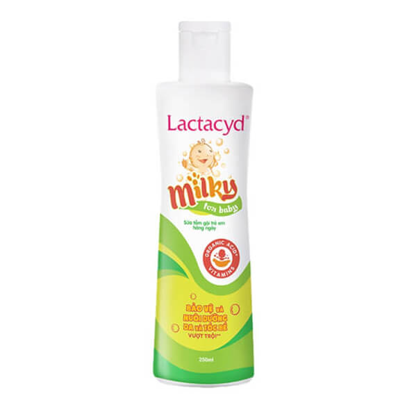 Sữa tắm gội trẻ em hàng ngày bảo vệ và nuôi dưỡng da và tóc bé Lactacyd Milky 250ml