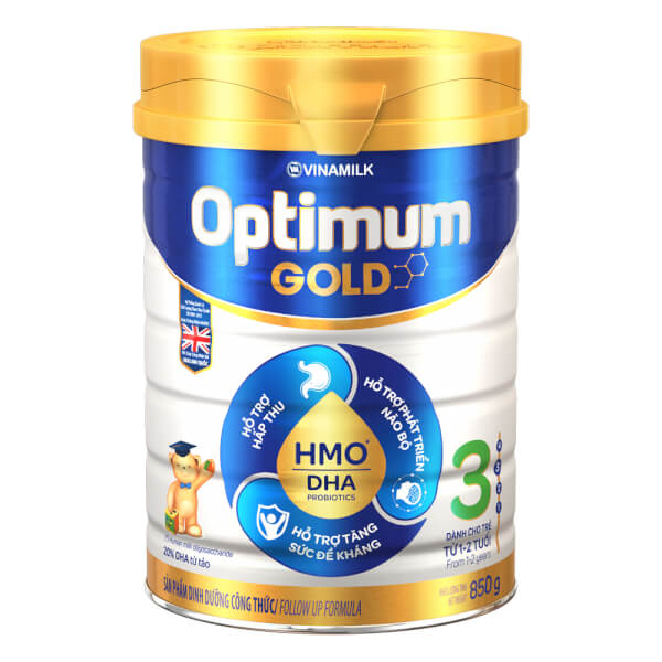 Vinamilk Optimum Gold 3, 850G, 1 - 2 Tuổi