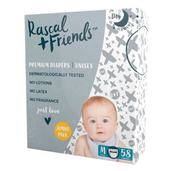 Tã Quần Rascal + Friends (M, 6 - 11Kg, 58 Miếng)