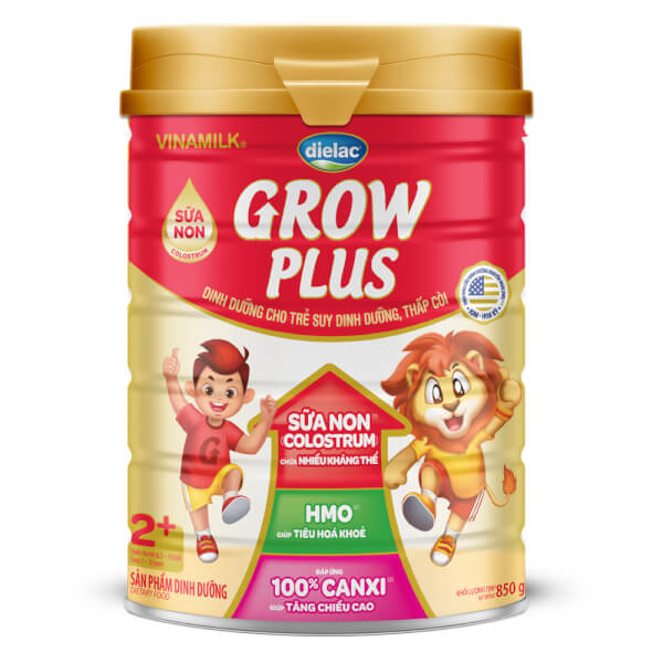 Dielac Grow Plus 2+, 2 - 10 Tuổi, 850G