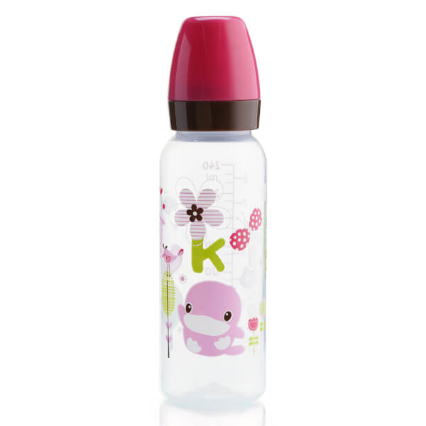 Bình sữa Kuku nhựa PP BPA Free cổ hẹp 240ml (KU5928A, Hồng)